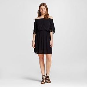 Off the shoulder black xhilaration dress